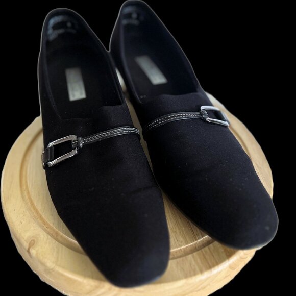 Munro Shoes- Women's 10N Cindi Slip-On Loafer Heel- Black Fabric - Picture 6 of 8